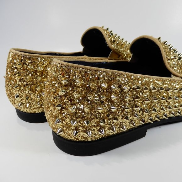 J75 BY JUMP Luxor Spike Studded Men\'s Slip-On Loafer Shoes Size 11 Gold NEW main image 14